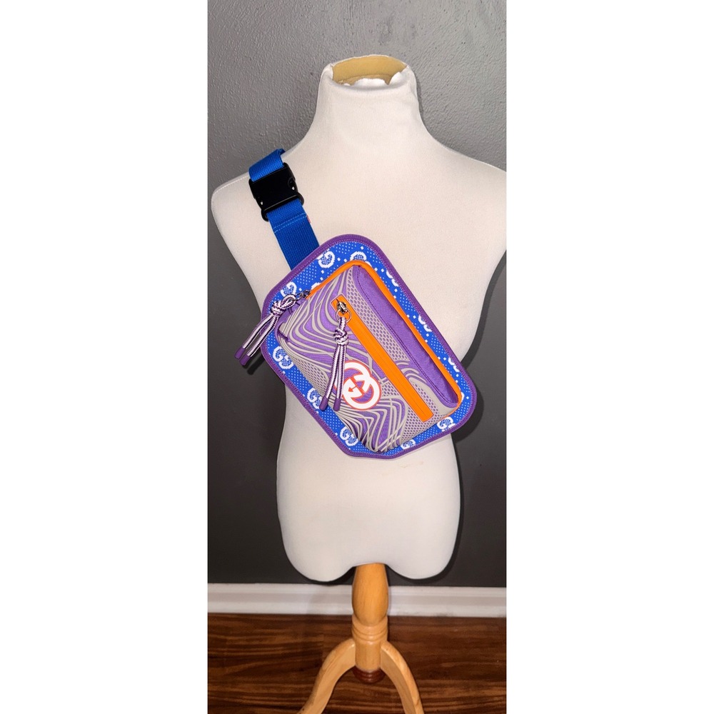 Gucci Multi Color Interlocking G Belt Bag Blue Purple Orange Unisex‎